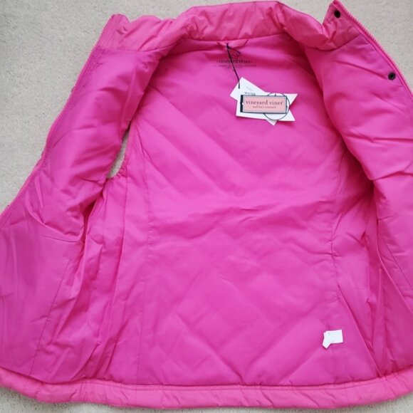 NWT Vineyard Vines Quilted Mountain Weekend Vest in Fuschia Pink szXS - Picture 12 of 16